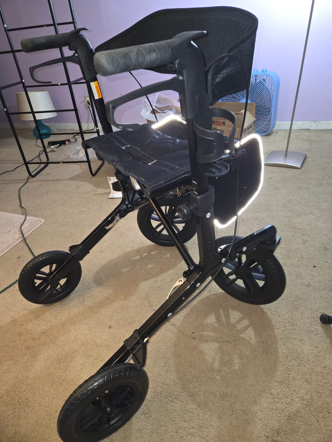Customer photo review of KLD-9212 Dual-Brake All Terrain Rollator Walker with Seat and 12" Wheels