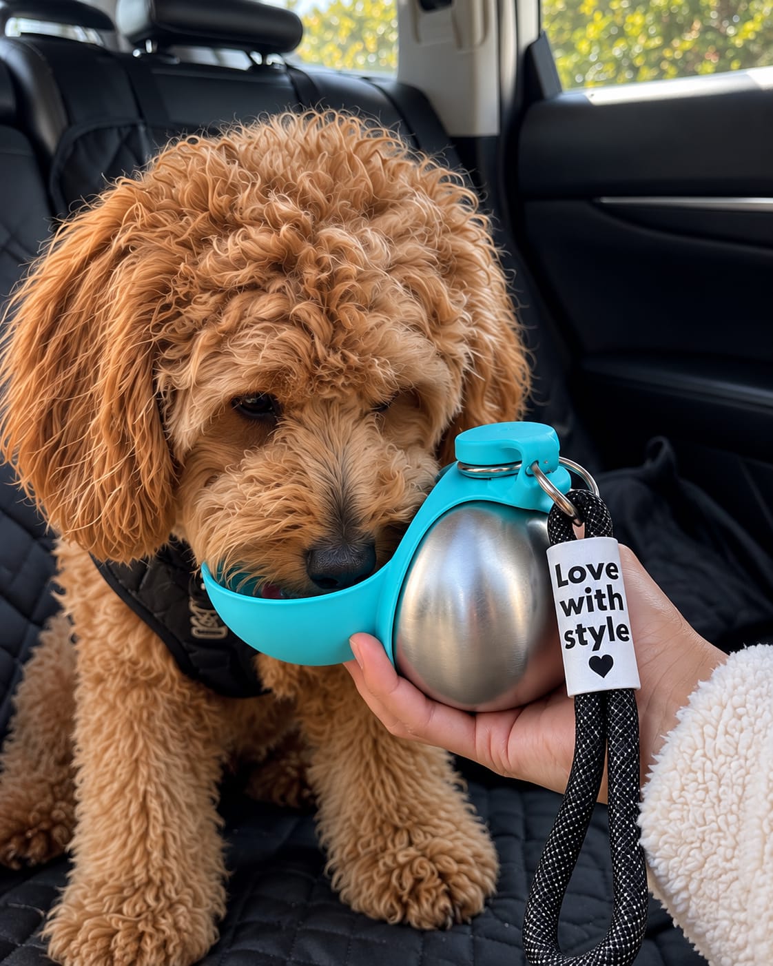 Customer photo review of AquaPup™ Portable Dog Water Bottle