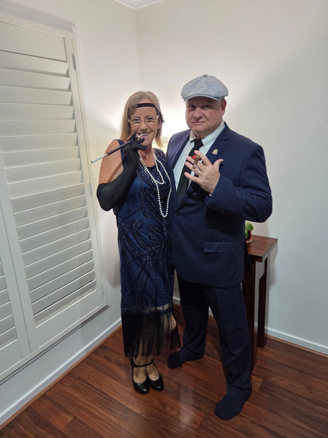 Customer photo review of Allegra 1920s Flapper Dress - Navy Blue