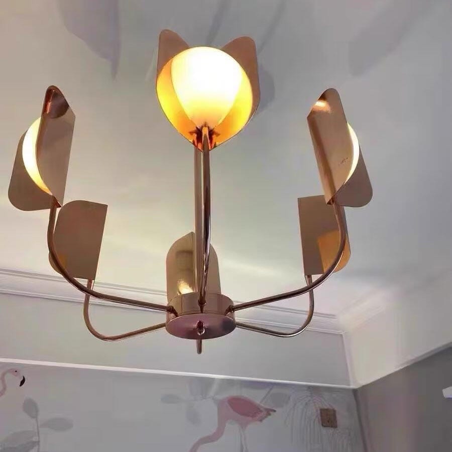 Customer photo review of Hand Forged Branch Chandelier, Copper, Acrylic Shades