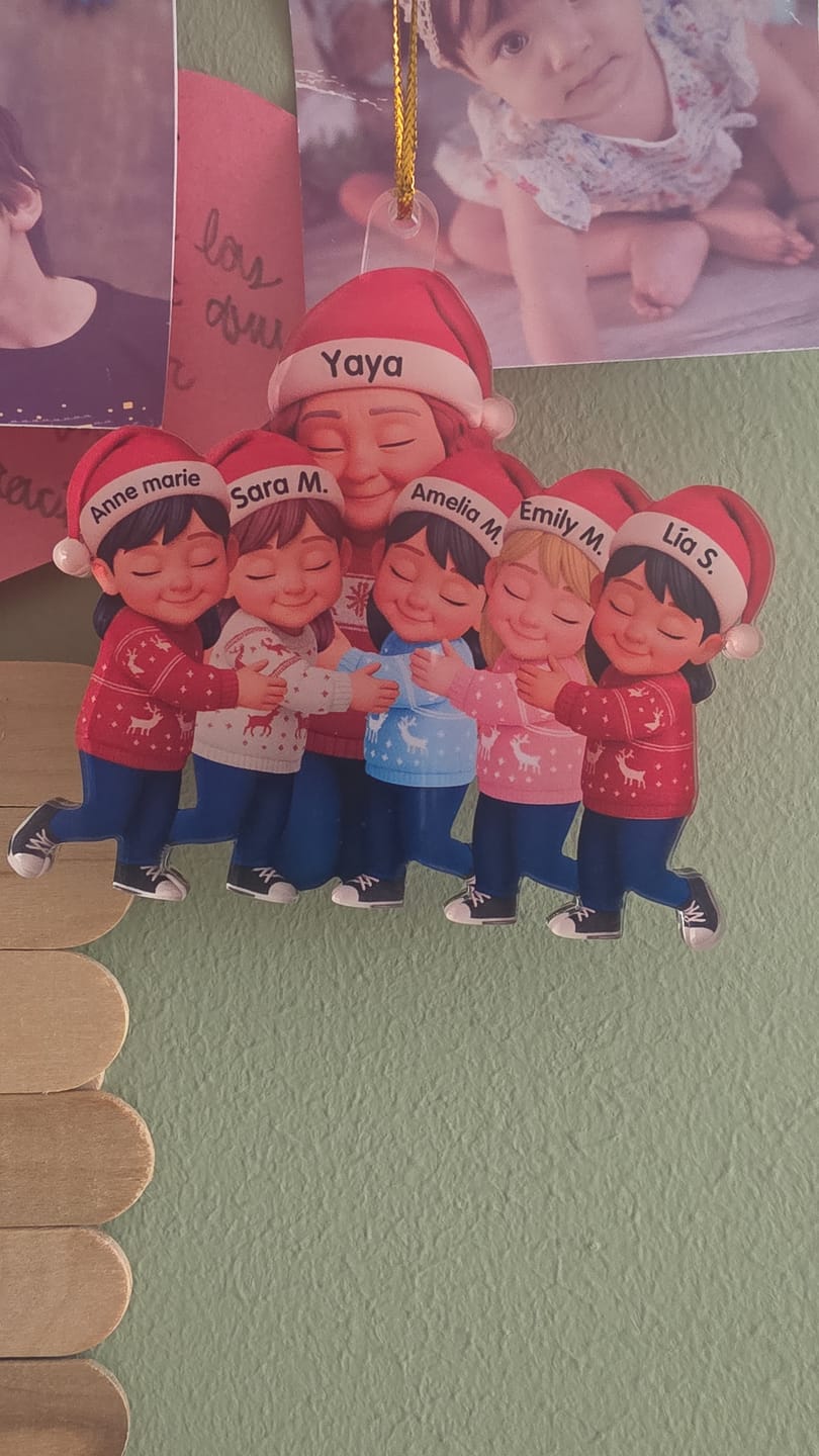Customer photo review of Grandma Hugging Grandkids - Personalized Acrylic Ornament - Heartwarming Christmas Gift for Grandma, Grandkids