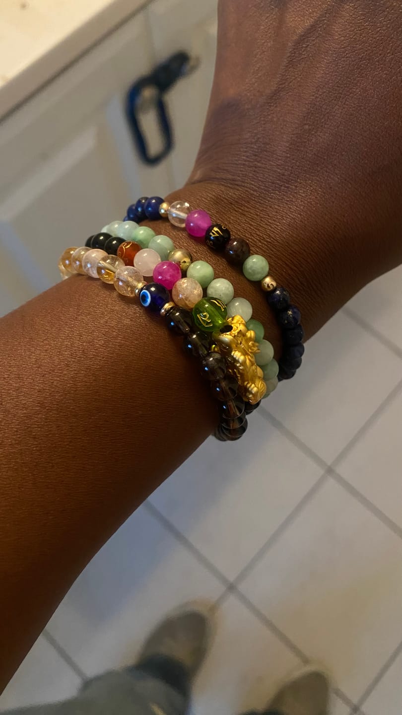 Customer photo review of Mega Wealth Lucky 7 Gemstone Bracelet With REAL Gold