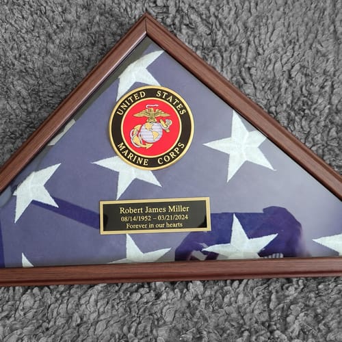 Photo published with Ashley Y.'s review of Personalized Flag Display Case