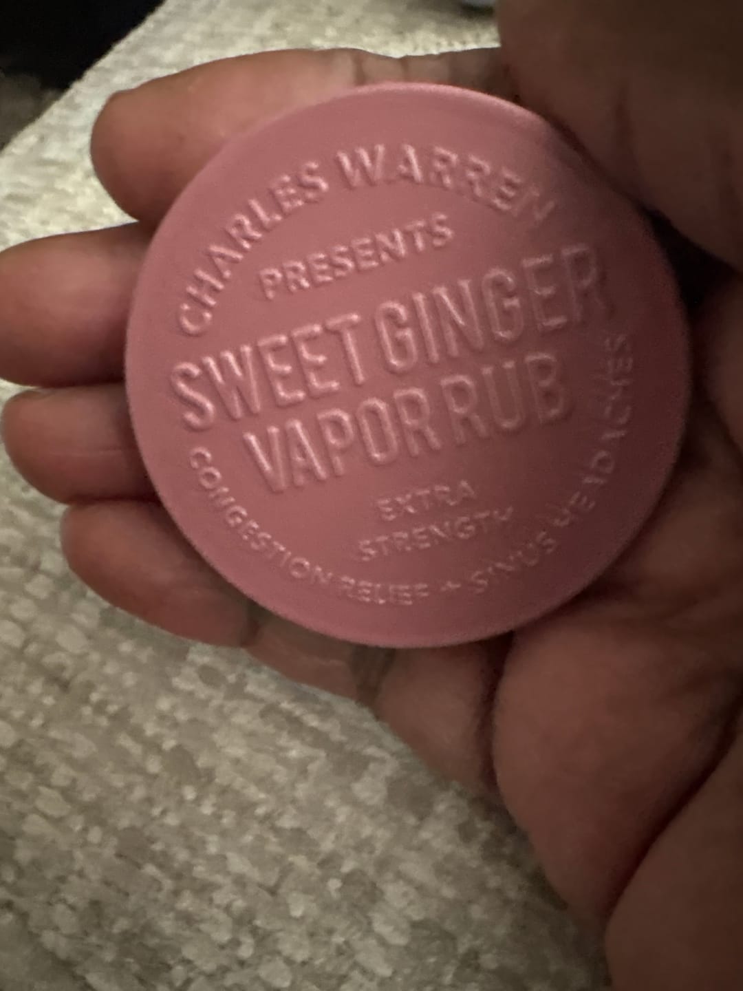 Customer photo review of Extra Strength Sweet Ginger Vapor Rub [Compact]