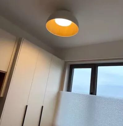 Customer photo review of Bowl Ceiling Light, Wood Grain Interior, 35–50 cm, LED