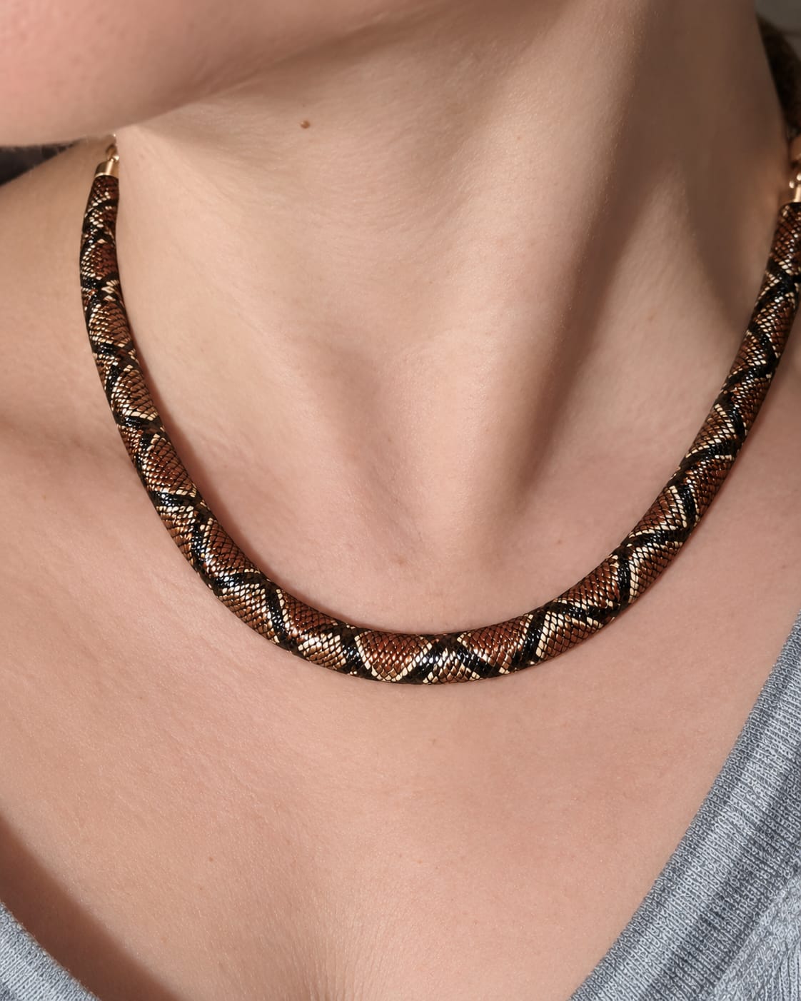 Customer photo review of Collar Trenzado Serpiente VÉNORA
