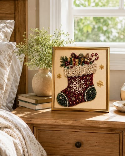 Customer photo review of Custom Pearl Art - For Family - DIY Christmas Canvas Kit
