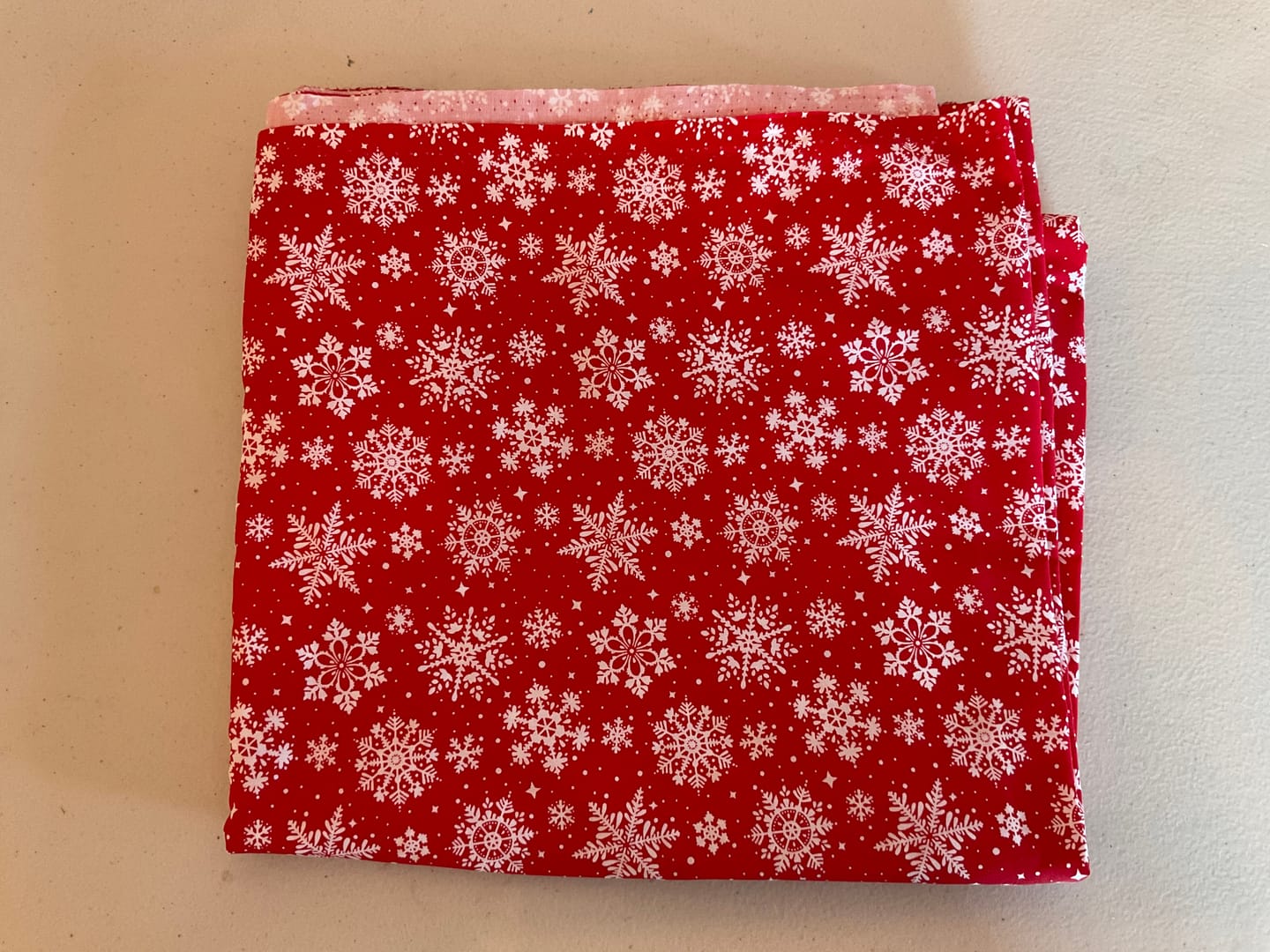 Customer photo review of All Over Snowflakes Polycotton Fabric