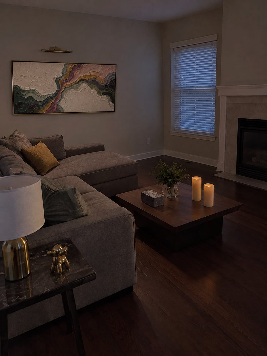 Customer photo review of Color Runs through White — Textured Abstract Wall Art