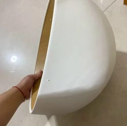 Customer photo review of Bowl Ceiling Light, Wood Grain Interior, 35–50 cm, LED