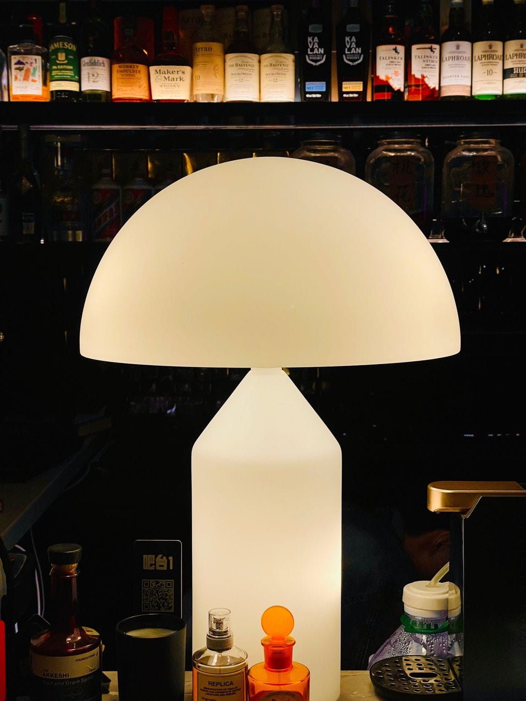 Customer photo review of Opal Glass Table Lamp, Mid Century Design, Milk White, 3 Lights
