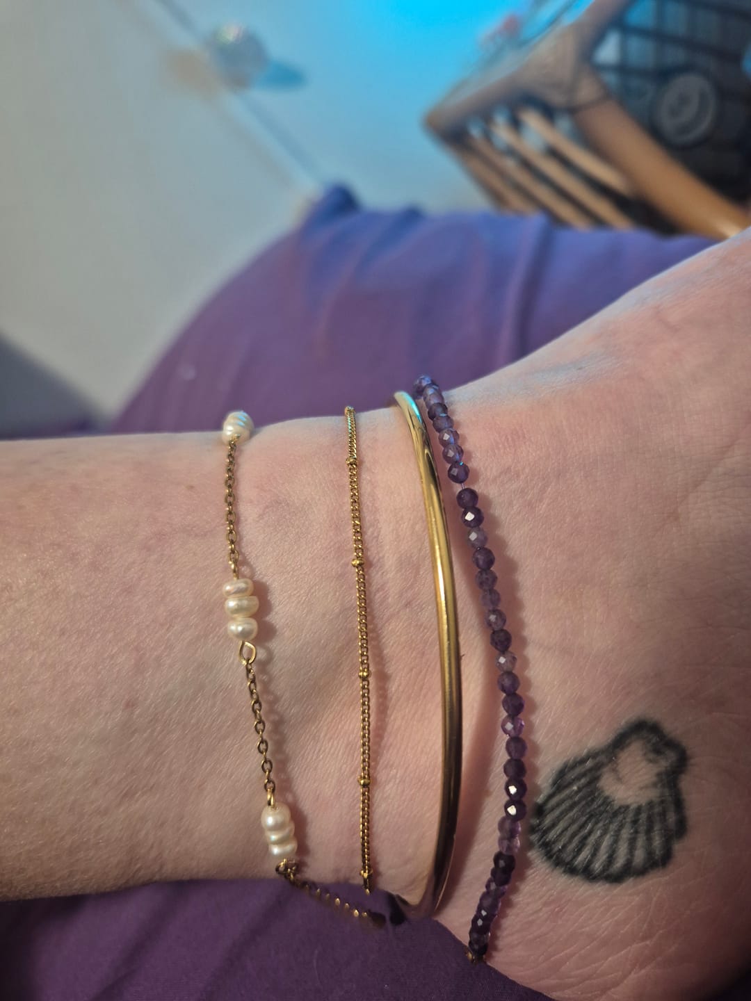 Customer photo review of Alena Pearl Anklet