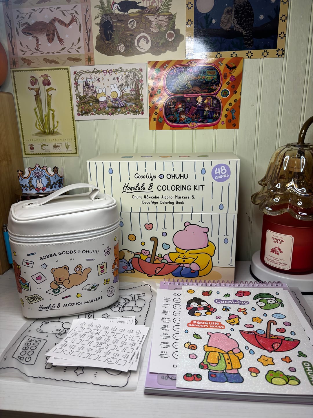 Customer photo review of Ohuhu x Coco Wyo Cozy Mood Coloring Kit, Honolulu B 48 Colors Alcohol Markers with Brush & Fine Dual Tips, Coloring Book with Mood Tracker Pages