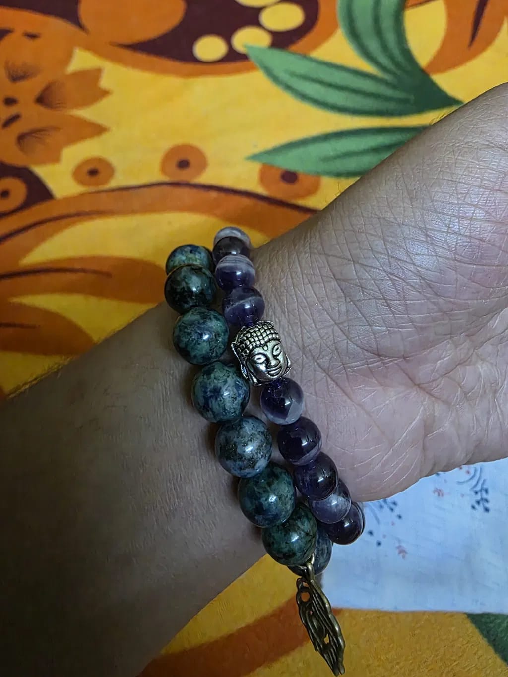 Customer photo review of Natural Amethyst Bracelet – Spiritual & Calming Crystal Bracelet