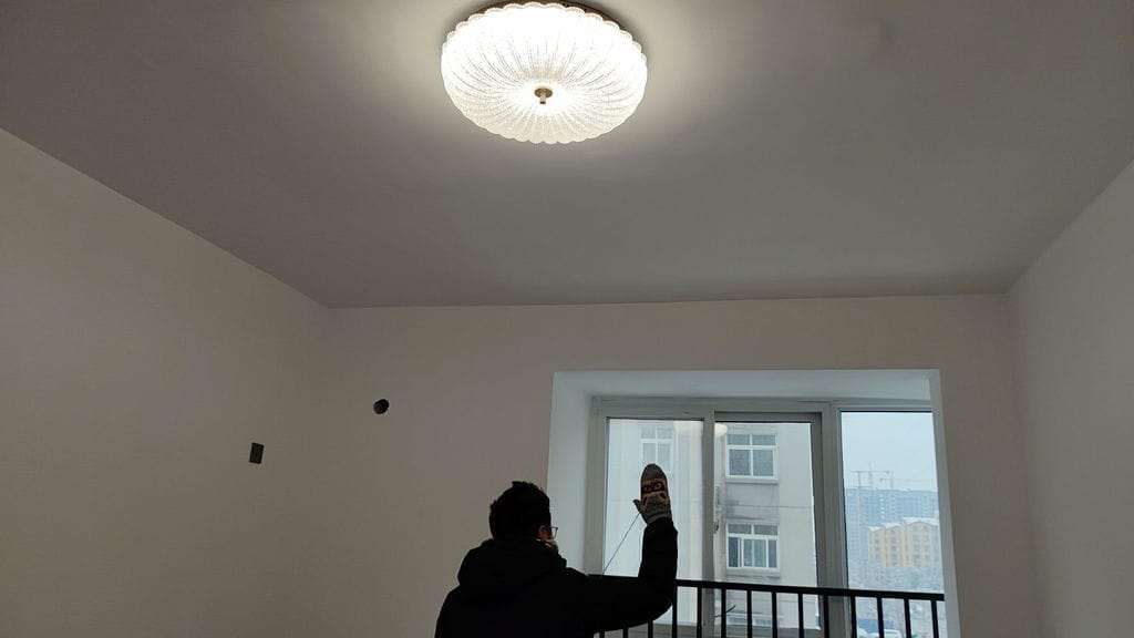 Customer photo review of Gold Ceiling Light, Flush Mount, Opaque Glass, Integrated LED