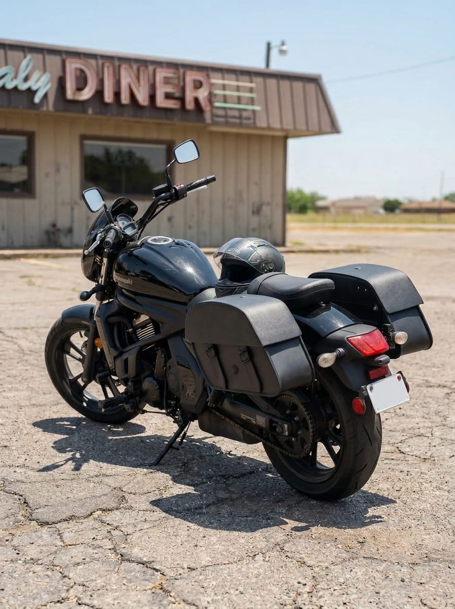 Customer photo review of 28L - Baelor Medium Quick Mount Kawasaki Vulcan S VN650 Motorcycle Saddlebags