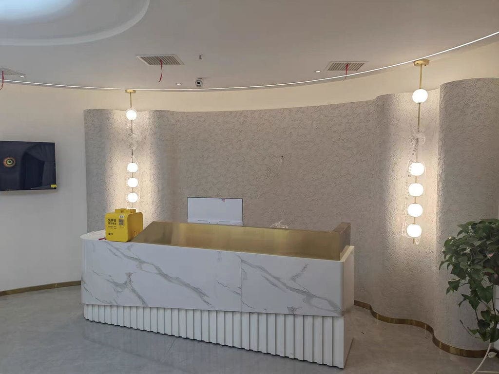 Customer photo review of Stacked Globe Pendant Light, Opal Balls, Brass or Black
