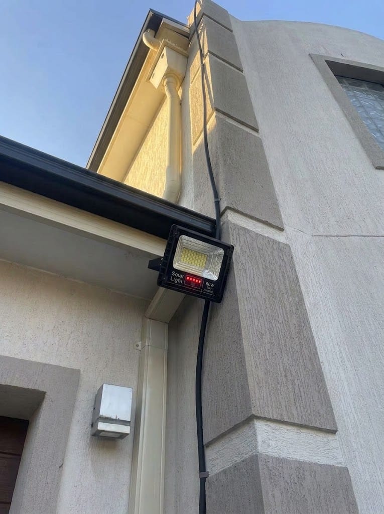 Customer photo review of 60W LED Solar Street Flood Light with Dusk to Dawn Sensor (JD-8860L)