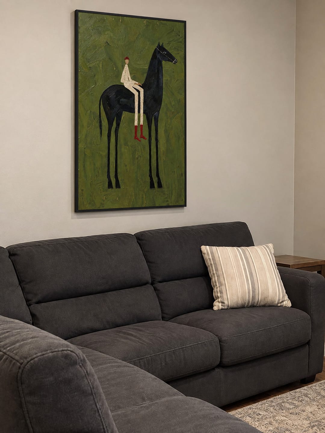 Customer photo review of Shall We Go — Minimalist Equestrian Wall Art