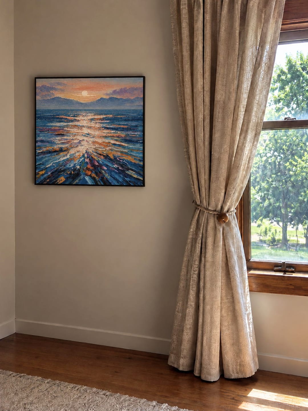 Customer photo review of Warmth across Sea and Sky — Textured Seascape Wall Art