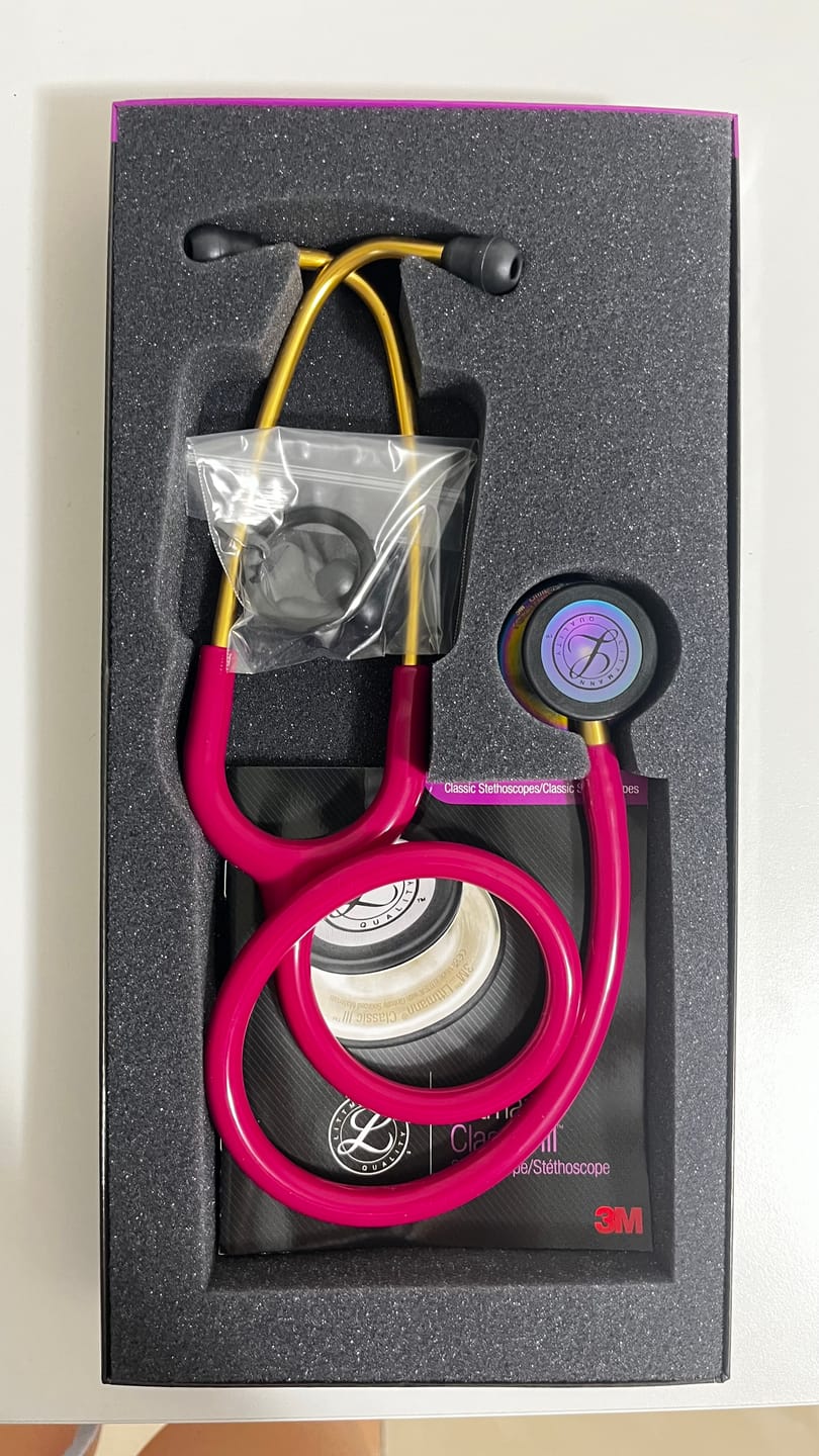 Customer photo review of Littmann Classic III Monitoring Stethoscope: Raspberry Rainbow 5806
