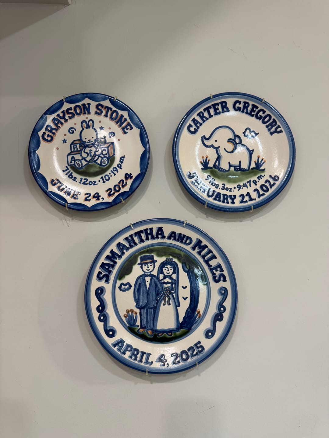 Customer photo review of Personalized Birth Plate - Elephant