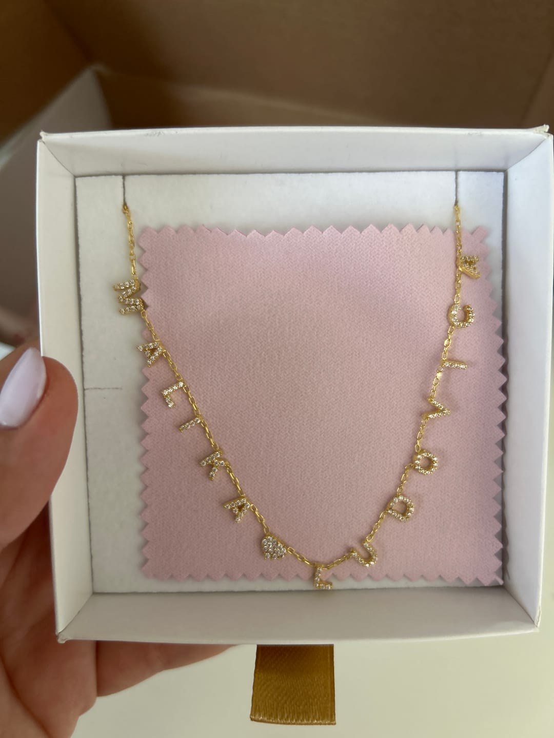 Customer photo review of Collana MINI LETTERS BRIGHT