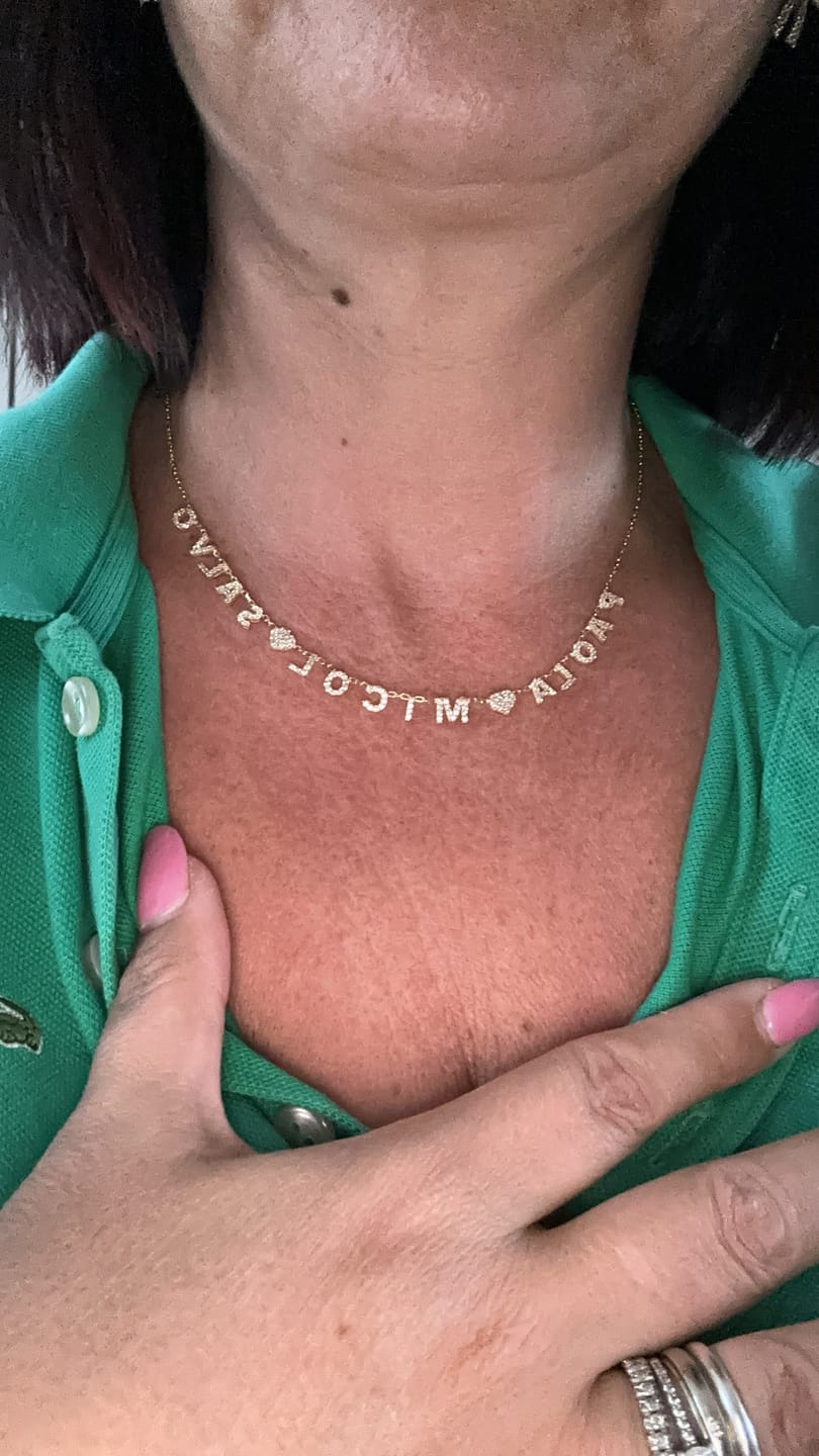 Customer photo review of Collana MINI LETTERS BRIGHT