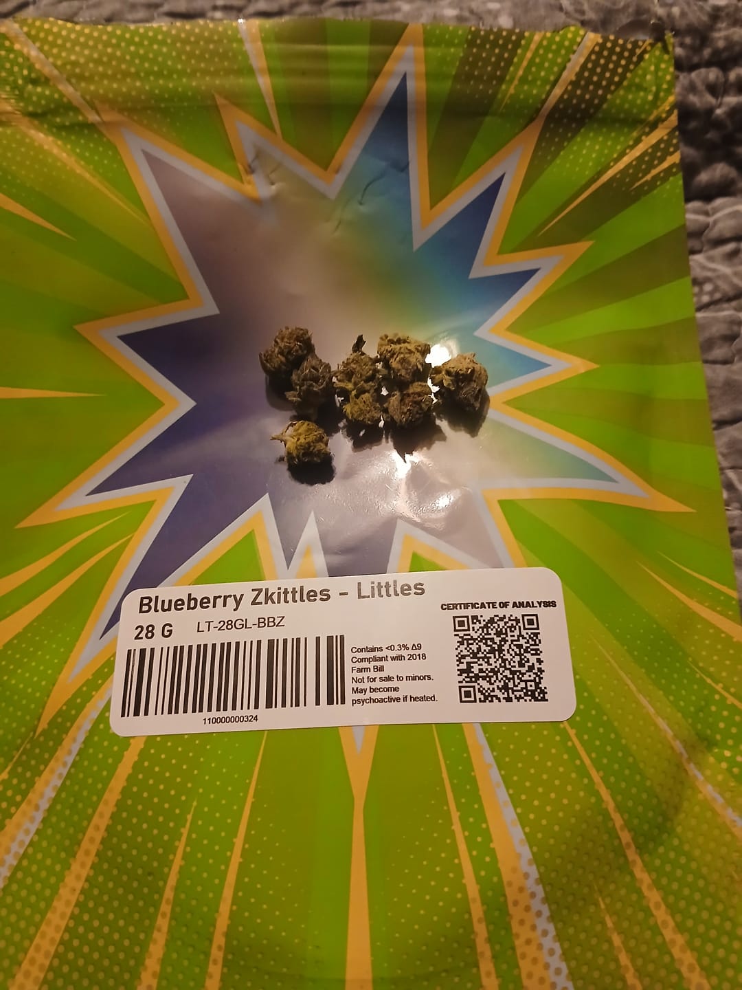 Customer photo review of LITTLES BRAND - Blueberry Zkittles - Littles - 28 Grams - Indica