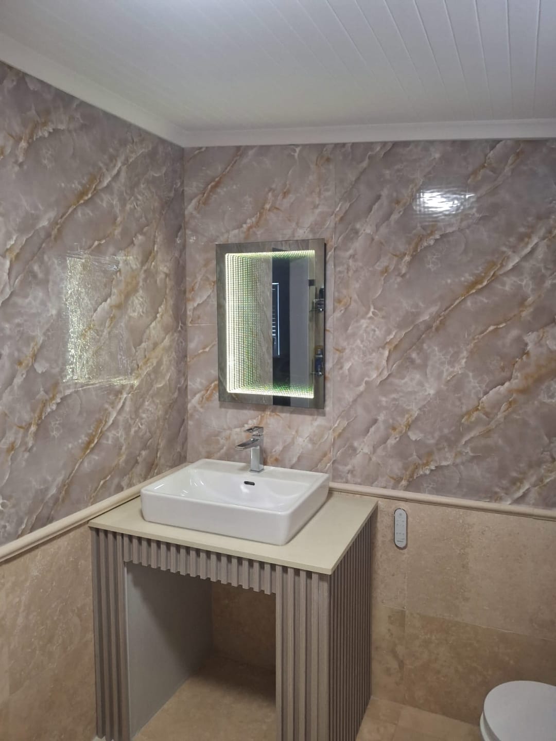Customer photo review of Infinity Rectangular LED Bathroom Mirror Wall Light