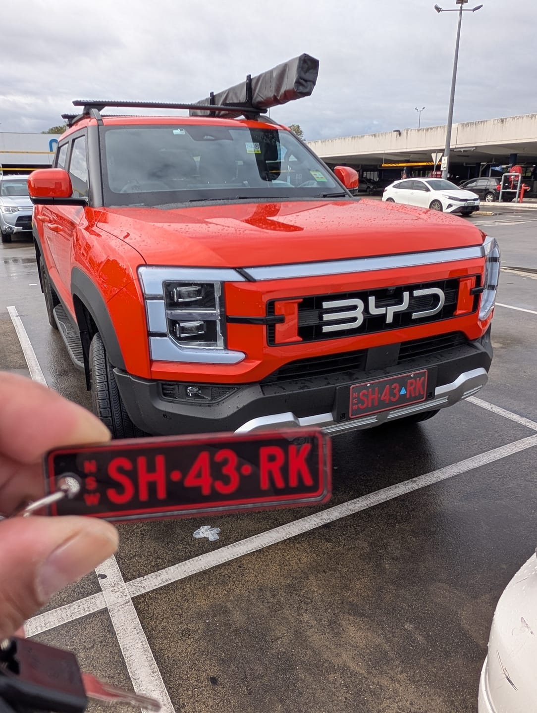 Customer photo review of NSW Colour on Black Licence Plate Custom Keychain