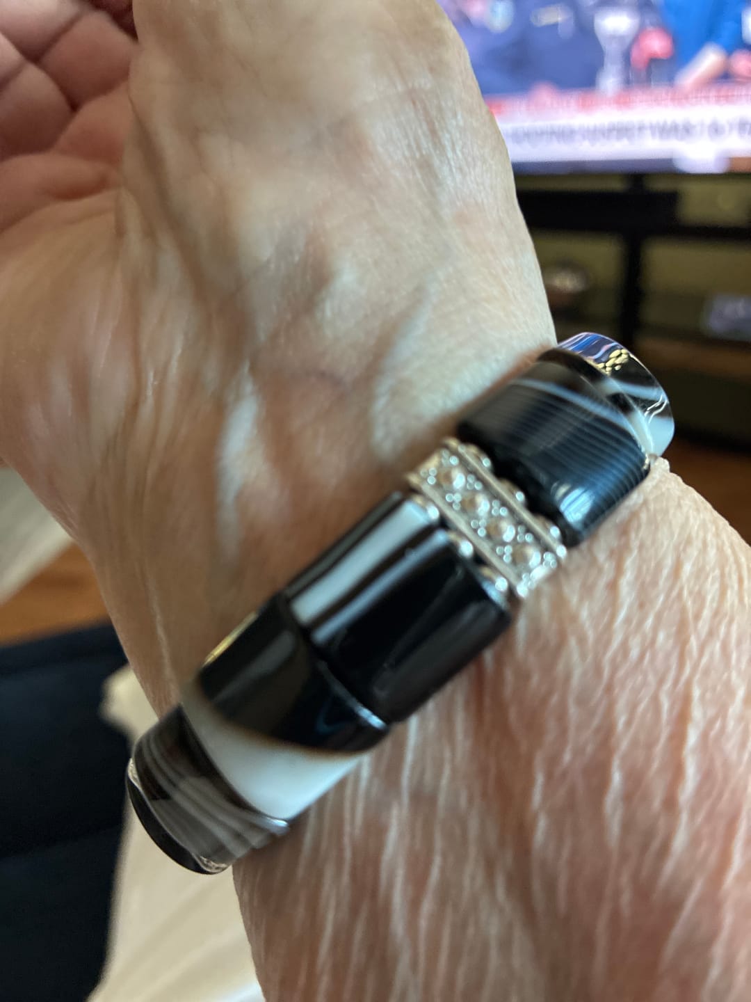 Customer photo review of Bohemian Noir Stretch Apple Watch Strap