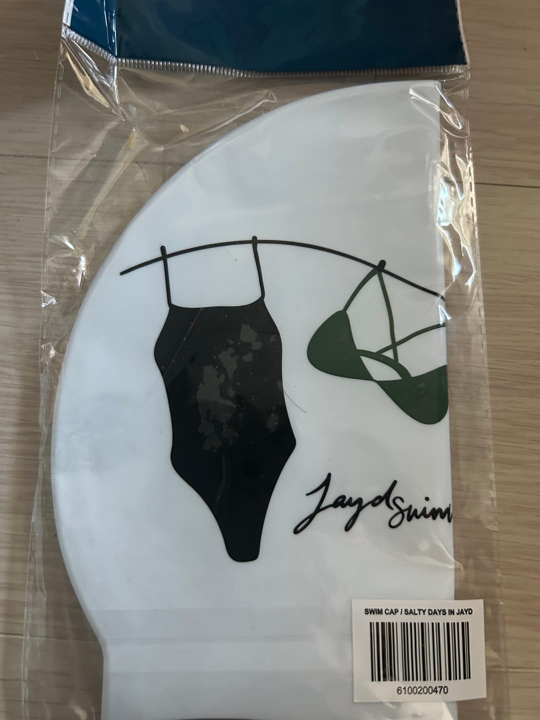 Customer photo review of JAYD Swim Cap - Salty Days in JAYD