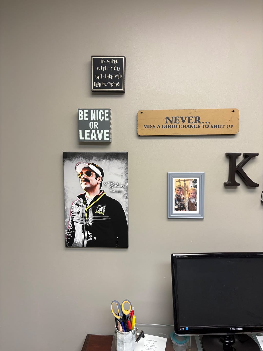 Customer photo review of Believe Canvas Wall Art, Ted Lasso Quote, Abstract Canvas Art