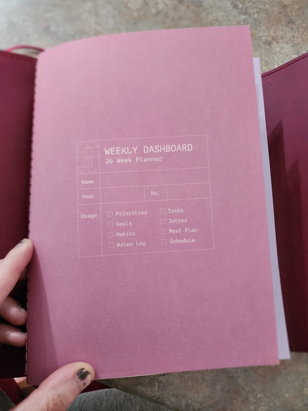 Customer photo review of Refillable Folio in Salty Plum