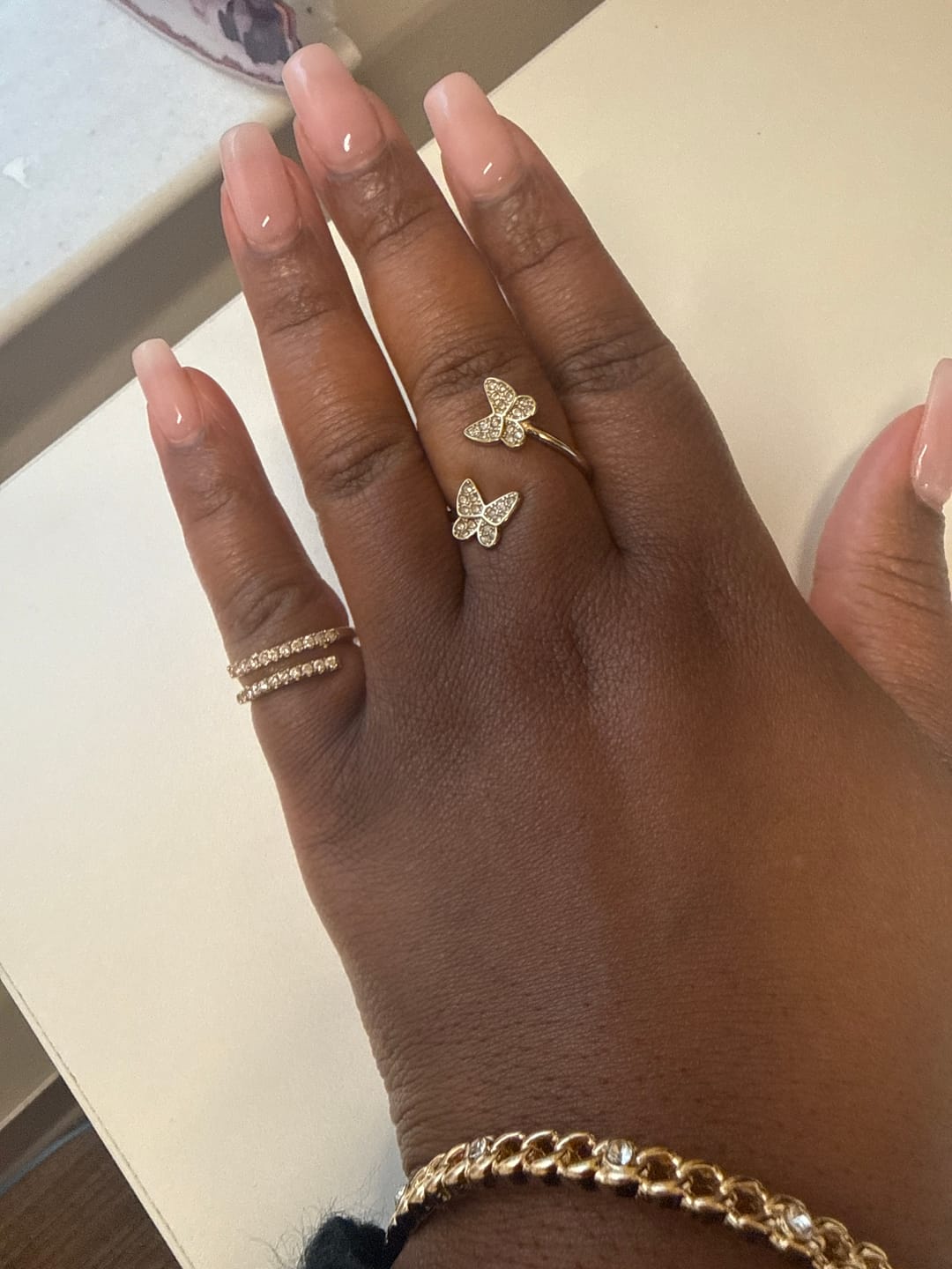 Customer photo review of Open Iced Butterfly Ring