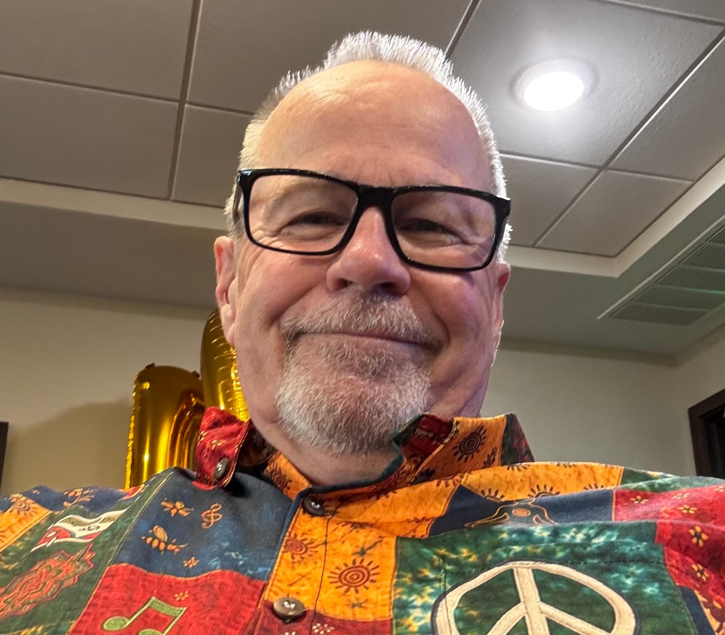 Customer photo review of VIBRANT BOHO HIPPIE PATCHWORK BUTTON-DOWN COLLAR SHIRT - TLHG0508262