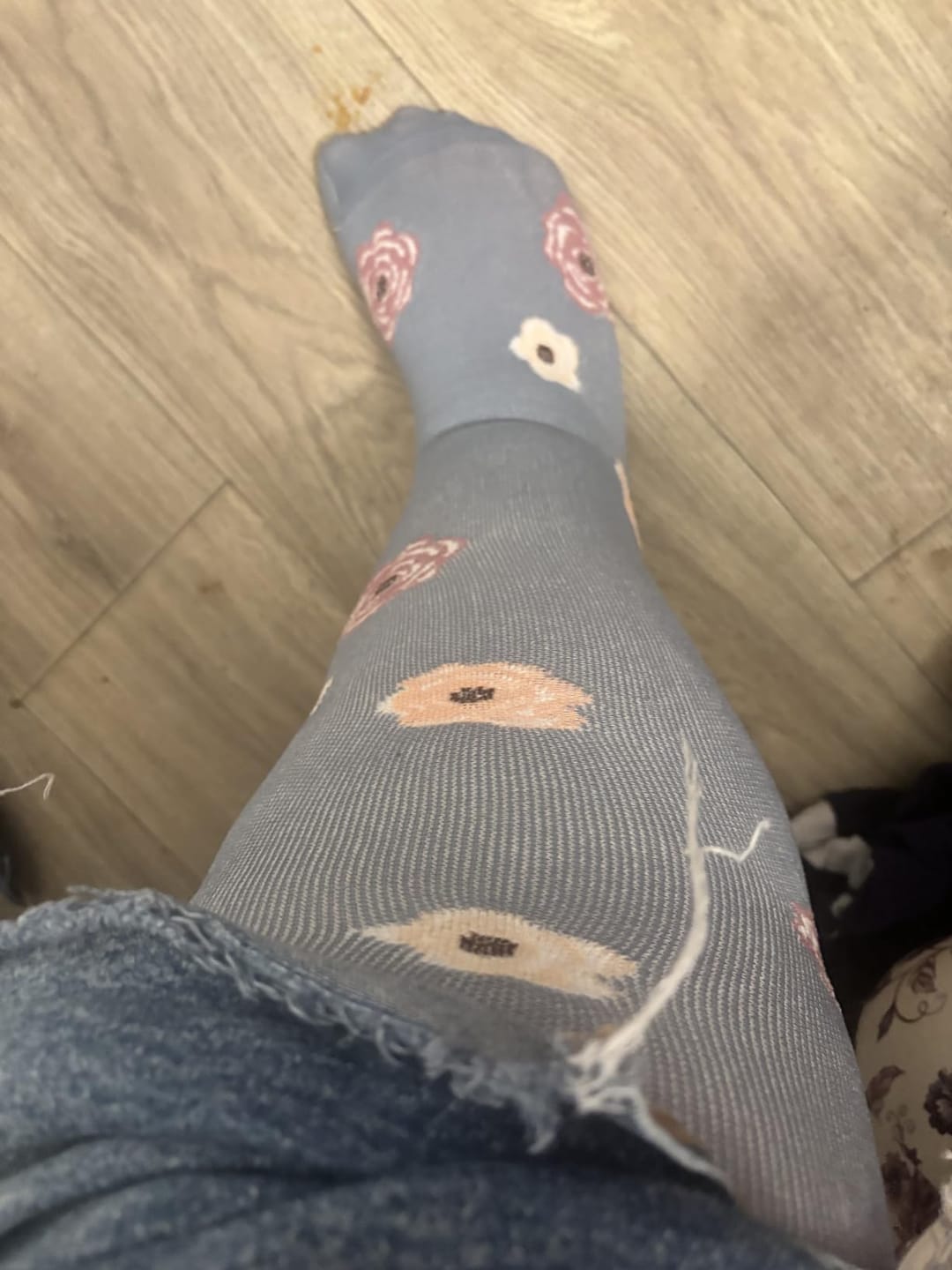 Customer photo review of Flowers Gravel Compression Socks