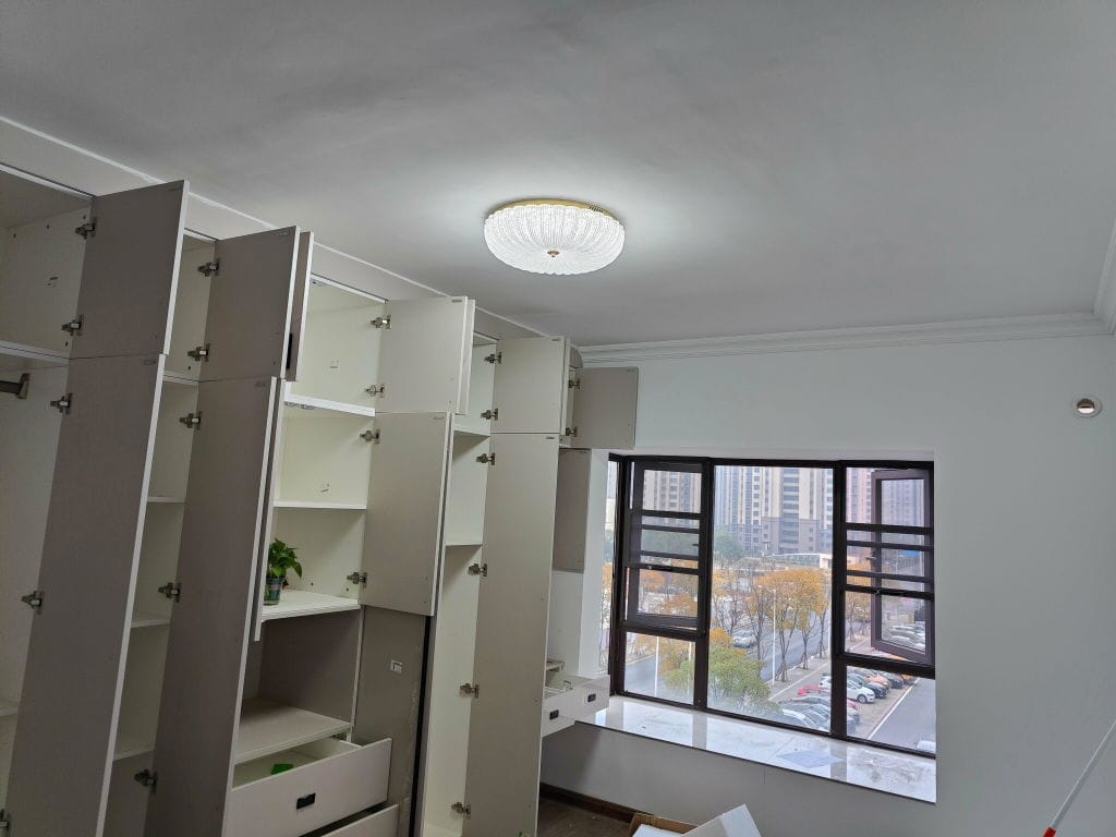 Customer photo review of Gold Ceiling Light, Flush Mount, Opaque Glass, Integrated LED