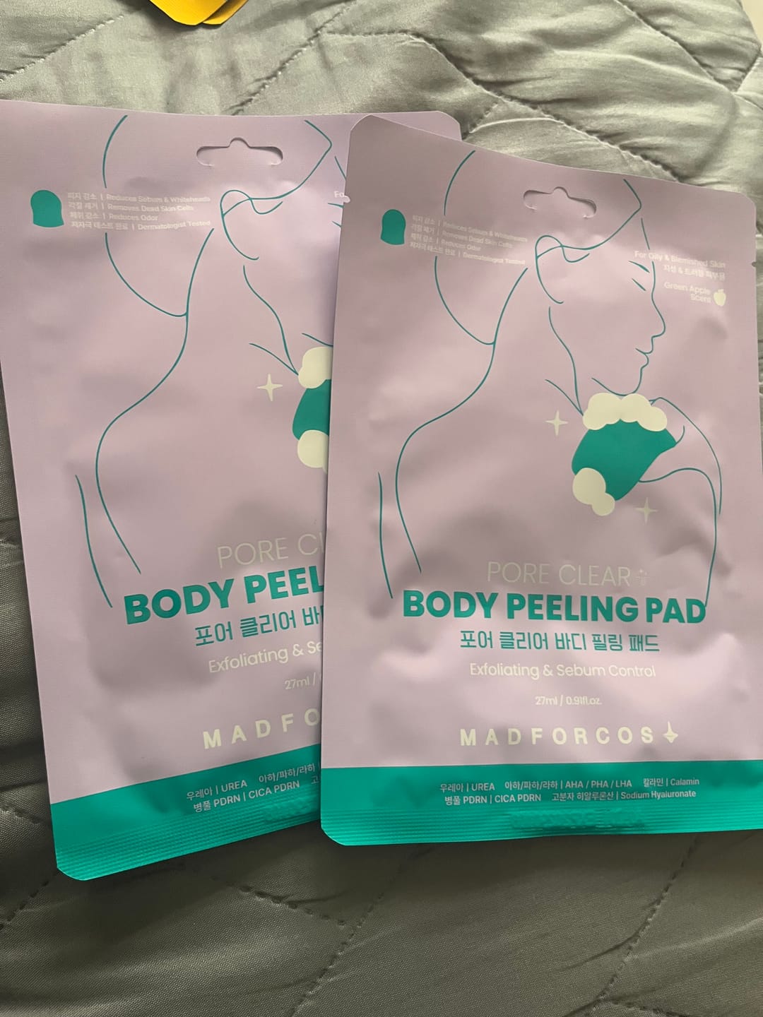 Customer photo review of Пилинг пад за тяло дълбоко почистване MADFORCOS Pore Clear Body Peeling Pad