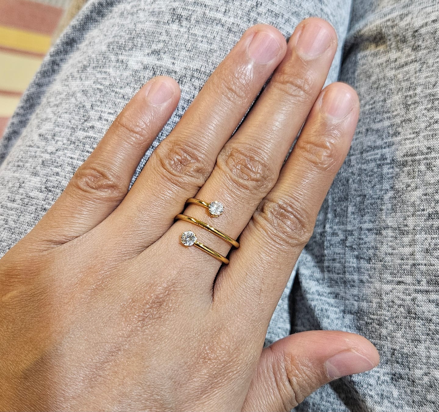 Customer photo review of Swirl Crystal Edge Ring