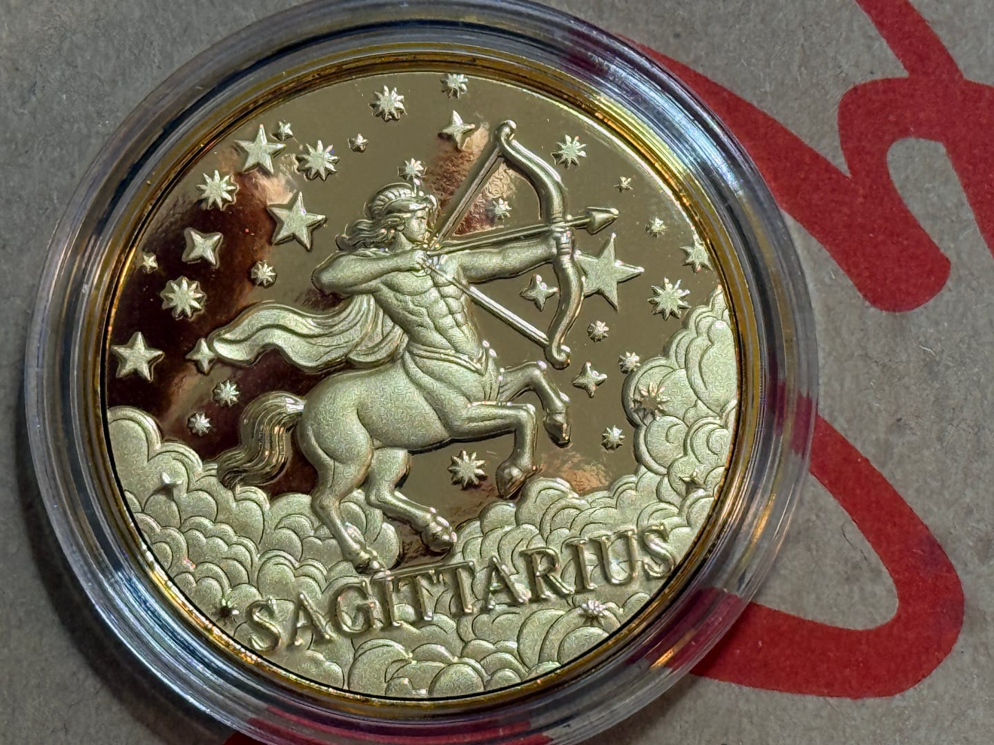 Customer photo review of 24K Yellow Gold (99.99% Gold Purity) Zodiac Sign Coin