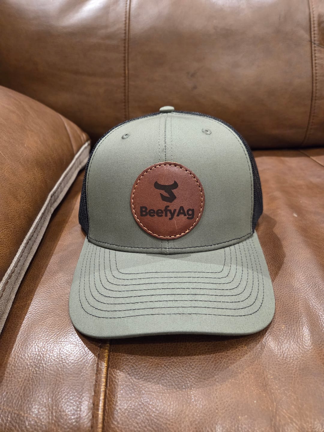 Customer photo review of Richardson 112 Custom Leather Patch Hat