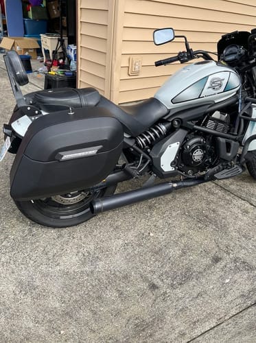 Customer photo review of 40L - Lamellar Raven Extra Large Kawasaki Vulcan S VN650 Leather Covered Motorcycle Hard Saddlebags