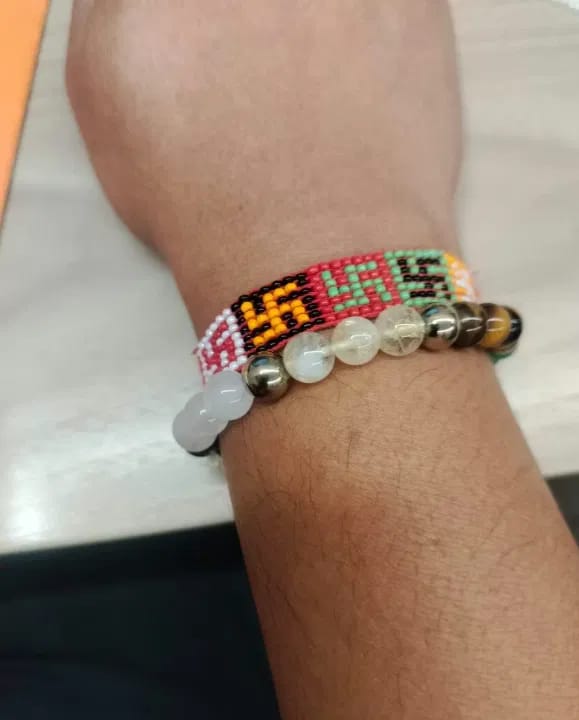 Customer photo review of Dhan Yog Bracelet – Natural Gemstone Bracelet for Prosperity & Abundance