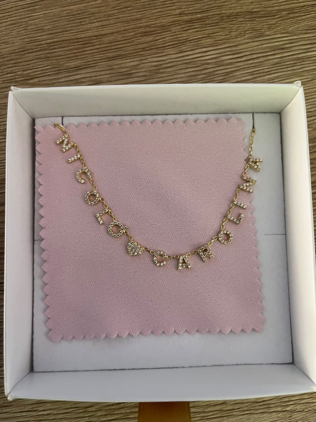 Customer photo review of Collana MINI LETTERS BRIGHT