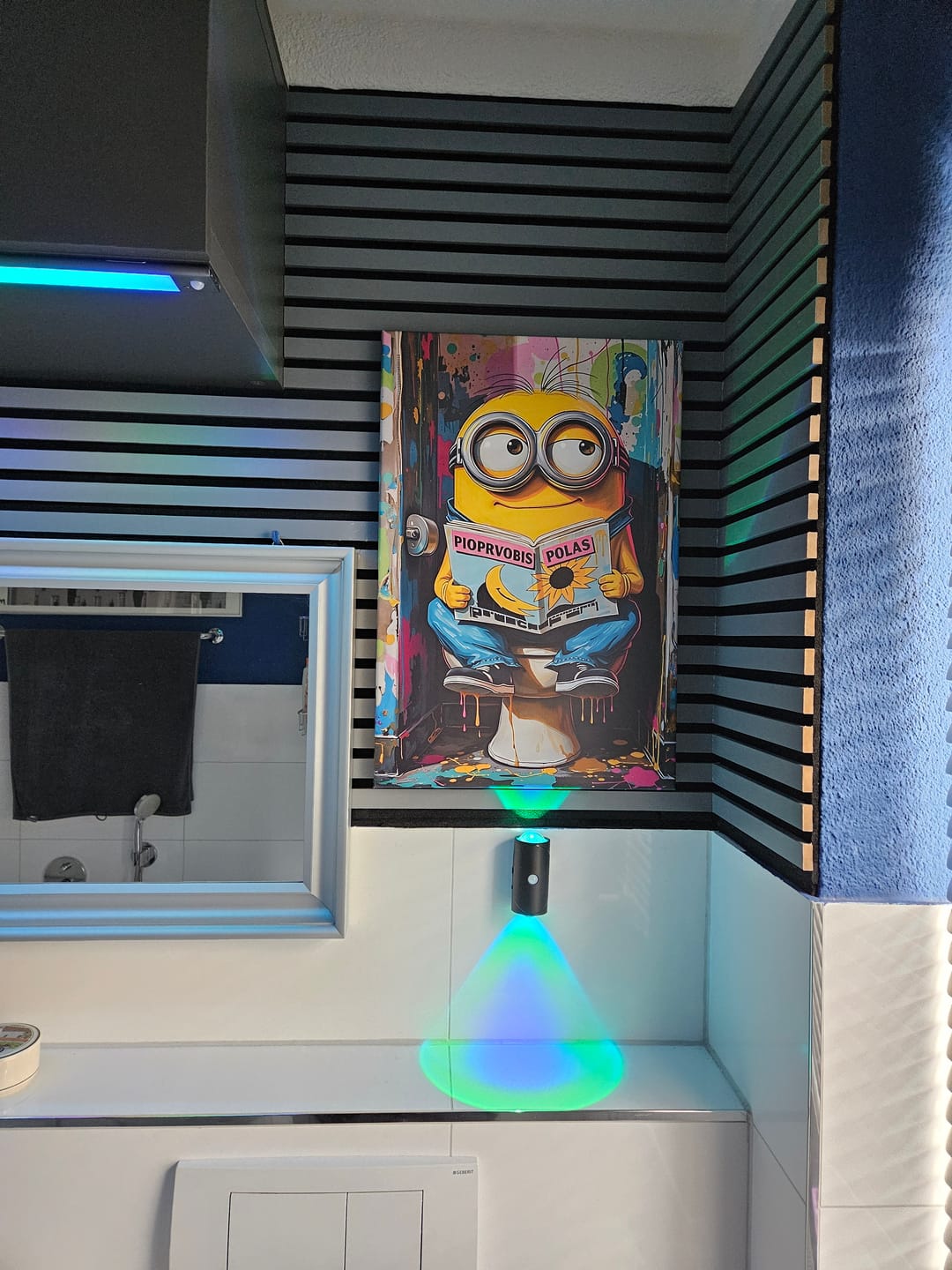 Customer photo review of Leinwandbild Abstrakter Mini on auf Toilette Hochformat