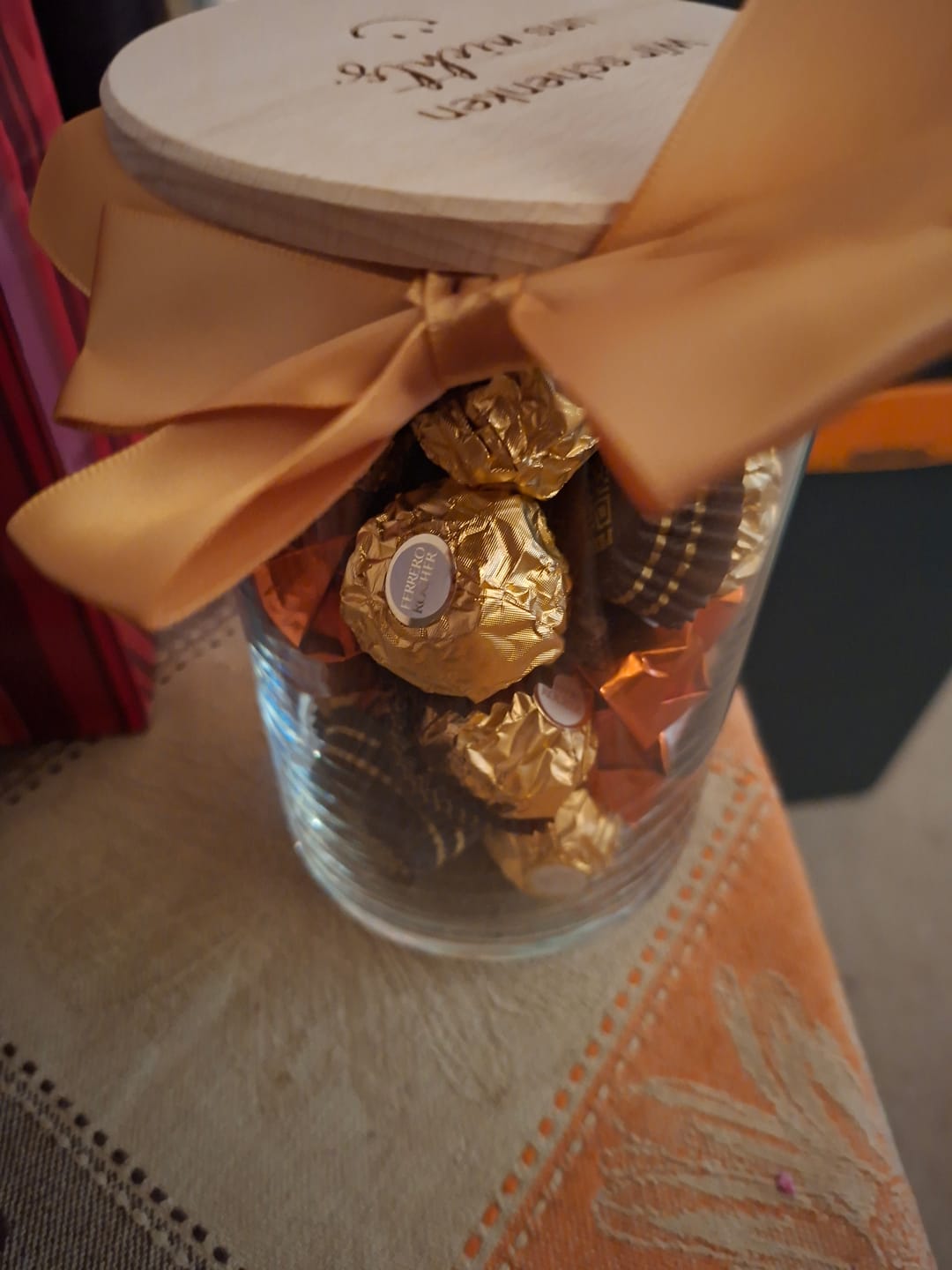 Customer photo review of Geschenk-Glas "Wir schenken uns nichts"
