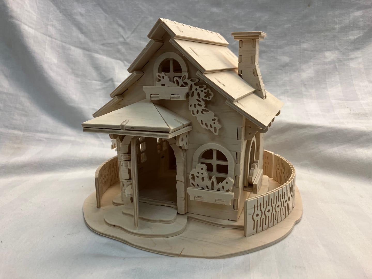 Customer photo review of Floral House Candle Holder Laser Cut SVG