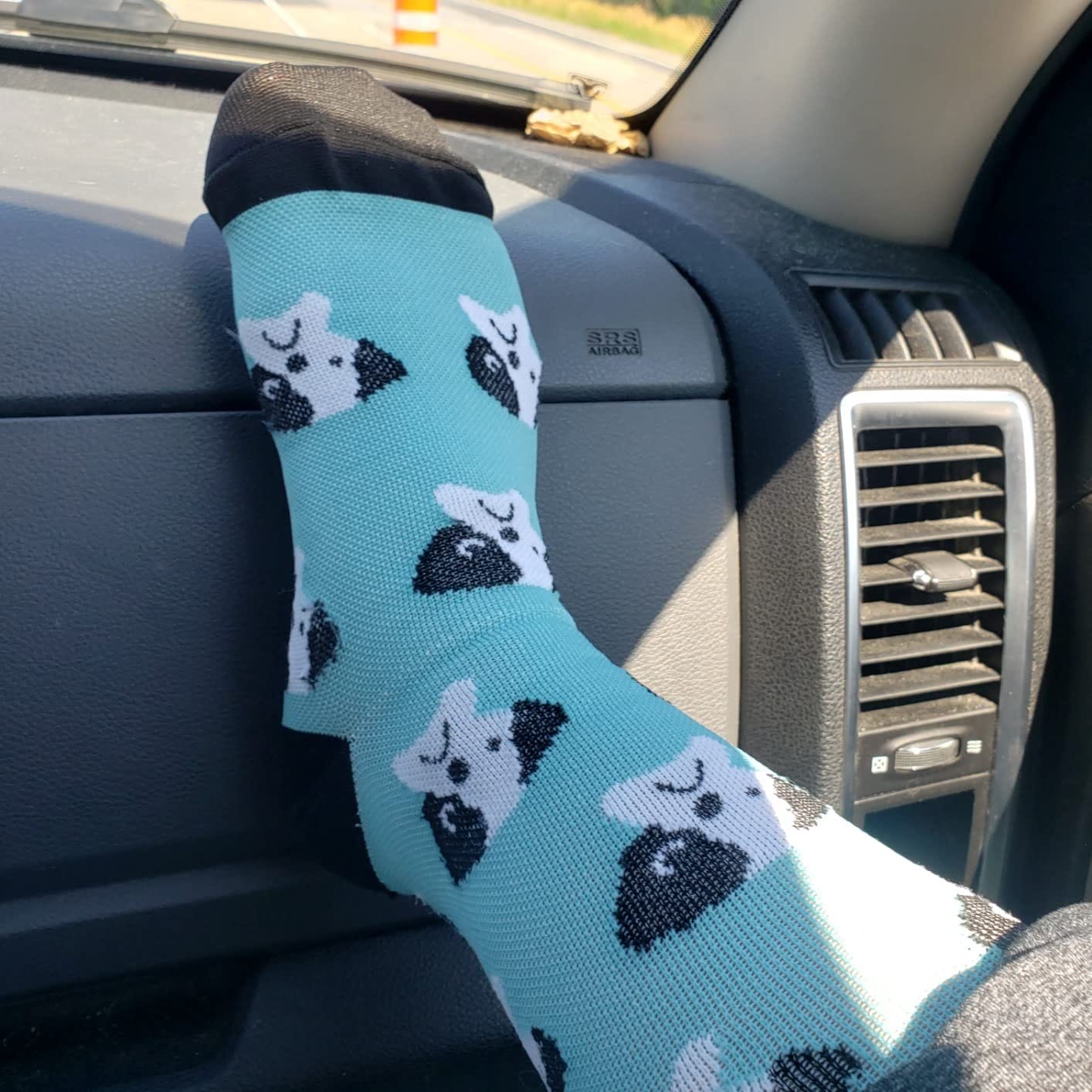 Customer photo review of Polka Dot Compression Socks